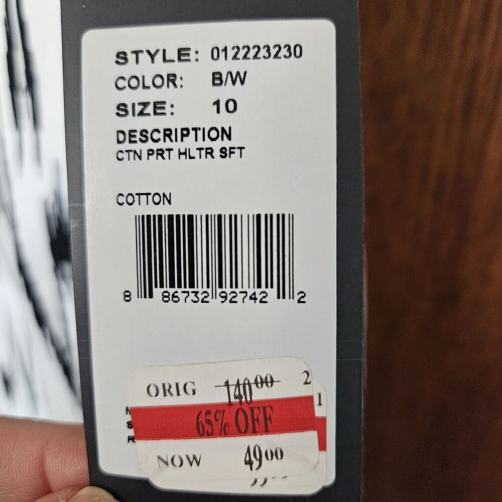 NEW Adrianna Papell Women Dress 10 Black/White Sleeveless Knee Length Polyester - Picture 7 of 9